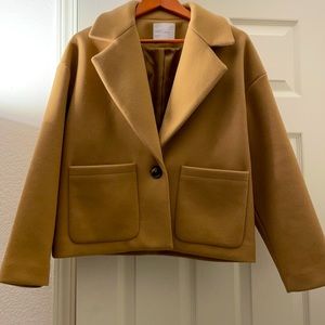 Elodie cropped oversized peacoat